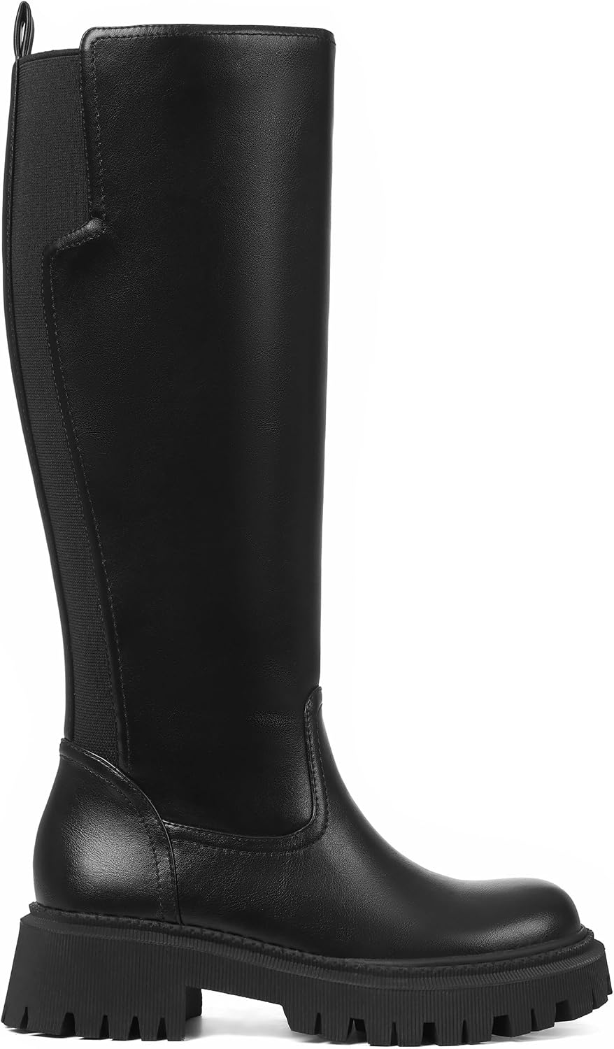 CELNEPHO Women Wide Calf Knee High Riding Boots Low Heel Platform Boots