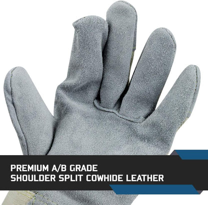 Glove Station Cowhide Leather Work Gloves, Heavy-Duty, Men & Women