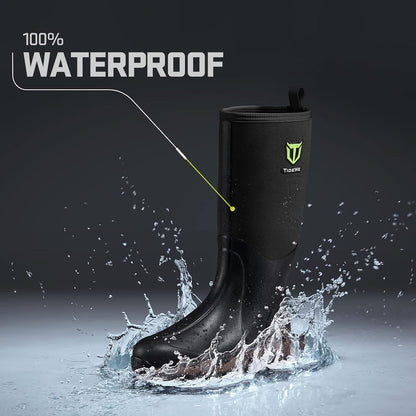 TIDEWE Rubber Neoprene Boots for Men and Women, Waterproof Rain Boot