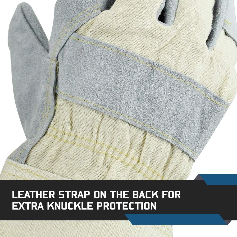 Glove Station Cowhide Leather Work Gloves, Heavy-Duty, Men & Women