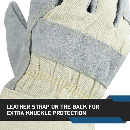 Glove Station Cowhide Leather Work Gloves, Heavy-Duty, Men & Women