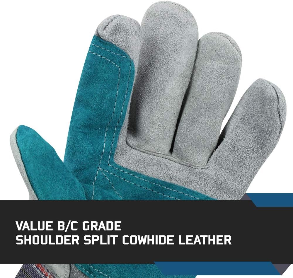 Glove Station Cowhide Leather Work Gloves, Heavy-Duty, Men & Women