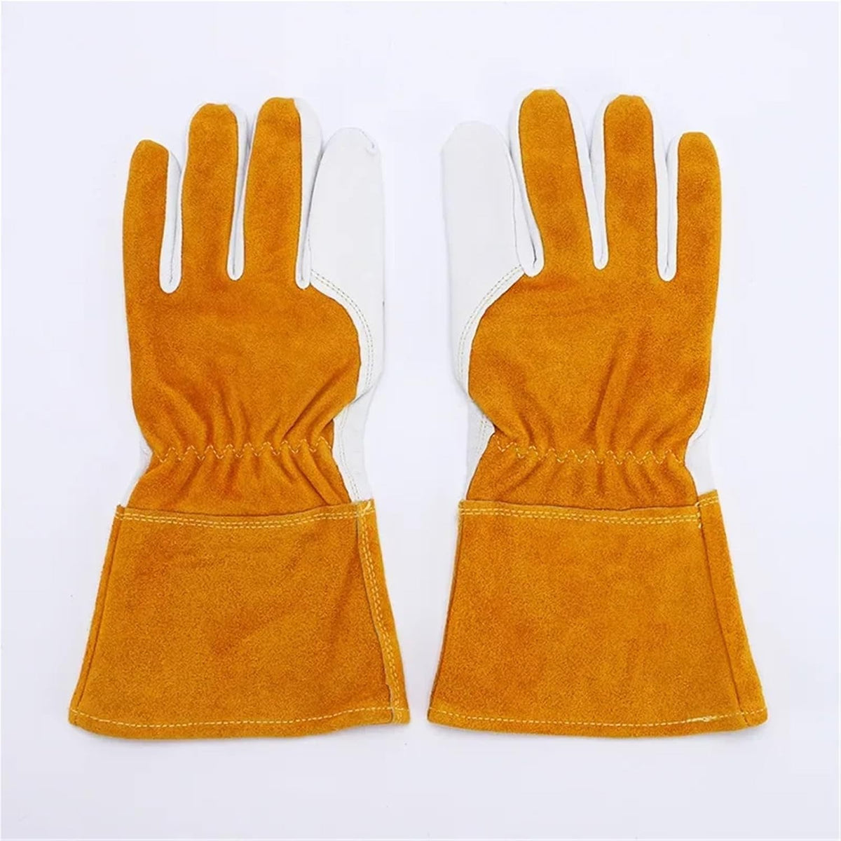 1 Pair Working Welding Gloves Hands Protection Thorn Proof Anti-Puncture Wear-Resisting Gardening for Construction, Industrial(L)