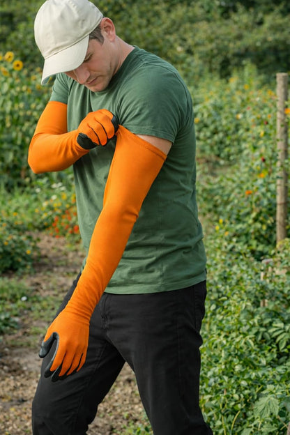 Long Sleeve Gardening Gloves Nitrile-Coated No Slip Grip Cut Proof