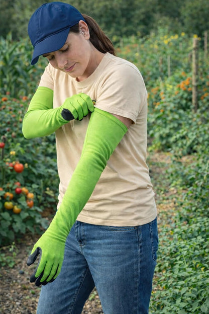 Long Sleeve Gardening Gloves Nitrile-Coated No Slip Grip Cut Proof