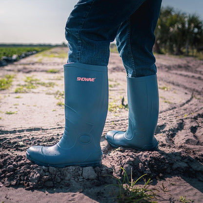 Showave Men's Rain Boots with Steel Shank Waterproof Rubber Boots