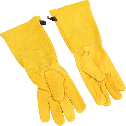 ViaGasaFamido Gardening Gloves with Long Cuff, Leather Puncture Proof for