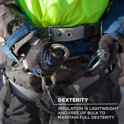 Waterproof Work Gloves, Thermal Insulated, Touchscreen, Enhanced Grip, Ergodyne ProFlex 818WP,Black