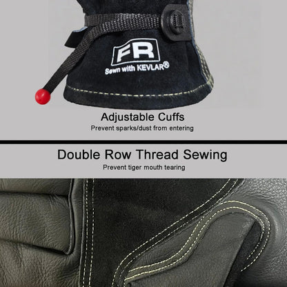 Cowhide Leather Work Gloves,Gardening,Welding Gloves for Men Black XL