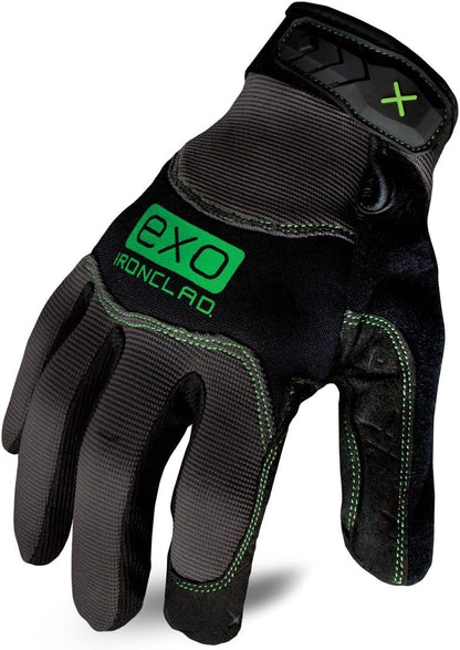 Ironclad EXO Pro Water Resistant; Work Gloves, (1 Pair), EXO2-MWR-04-L, Black/Grey