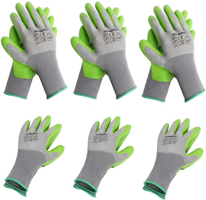 WORKPRO 6 Pairs Garden Gloves Men and Women with Eco Latex Palm Coated