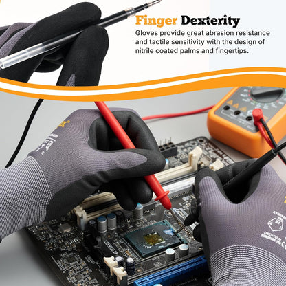 TitanFlex Work Gloves, MicroFoam Nitrile Coated, Seamless Knit Nylon