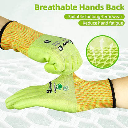 Schwer 12 Pairs A6 Cut Resistant Work Gloves, Reinforced Thumb, CR3028, S