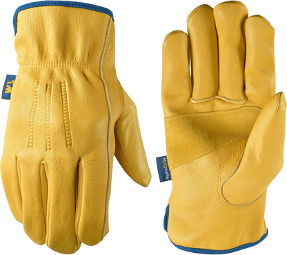 Wells Lamont Men's HydraHyde Leather Work Gloves, Water-Resistant, Large