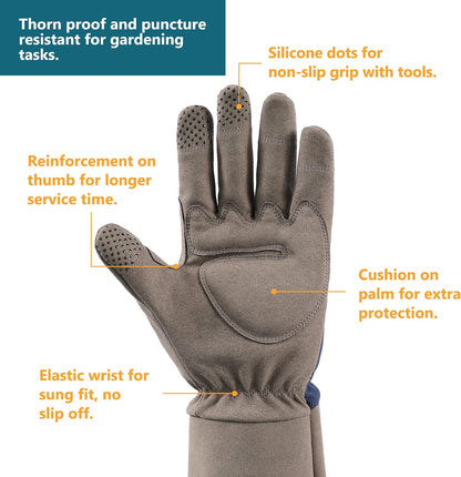 COOLJOB Thorn Proof Rose Pruning Garden Gloves for Men, Long Sleeve Large