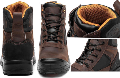 MWORK 6" Safety Work Boots For Men Water Resistant Composite Toe Puncture Resistant EH Non Slip No Metal ASTM F2413-18 Comfortable&Durable MW9276