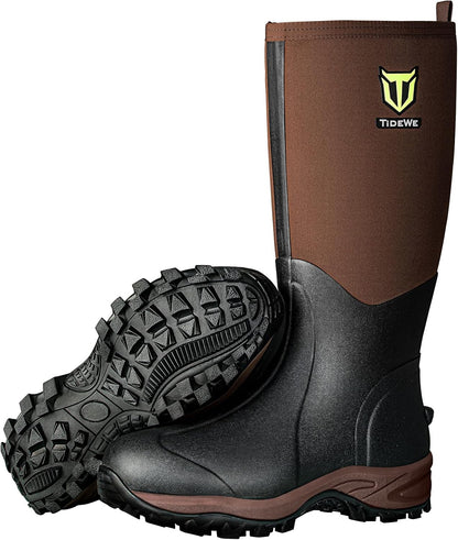 TIDEWE Rubber Neoprene Boots for Men and Women, Waterproof Rain Boot