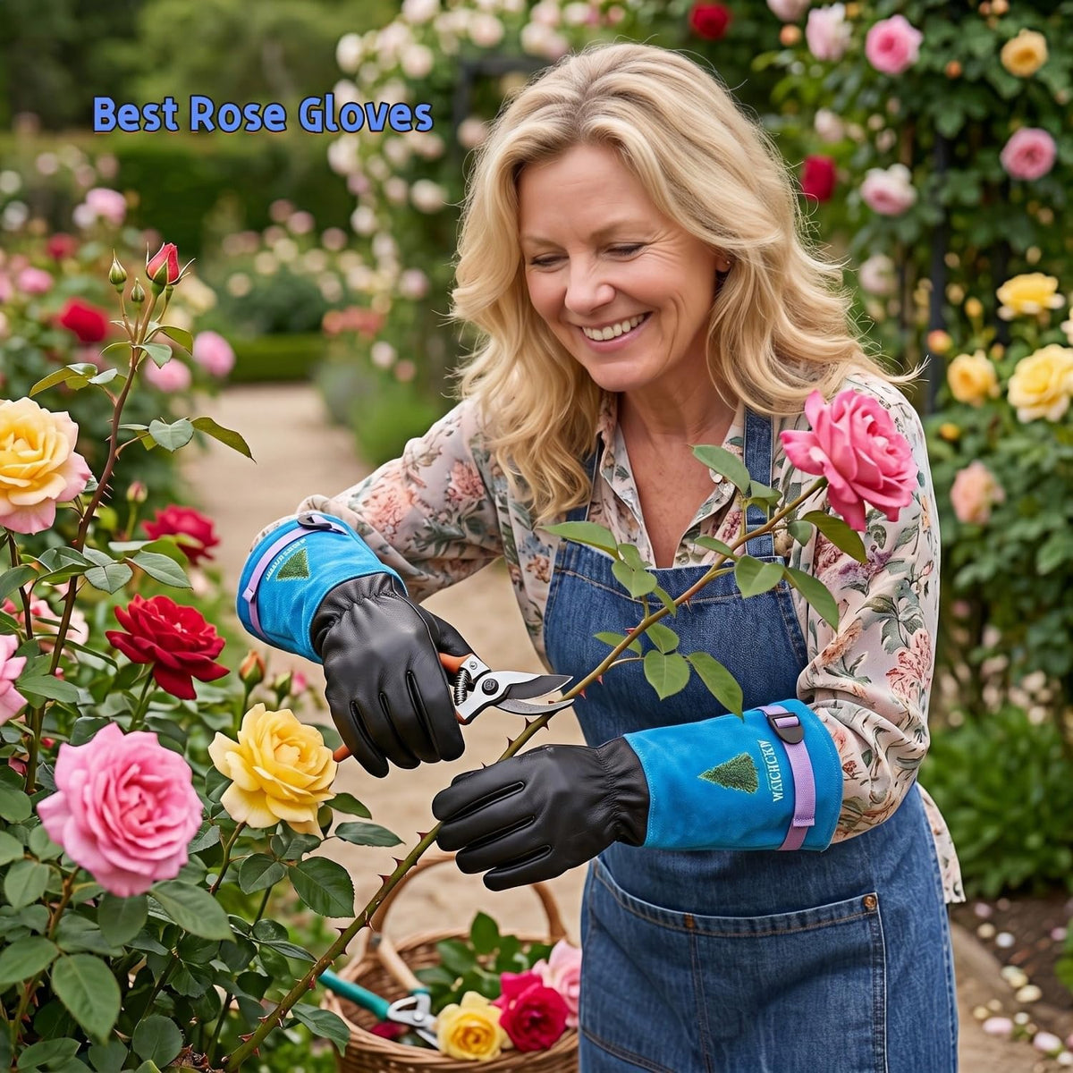 Cow Leather Adjustable Thorn Proof Gardening Gloves