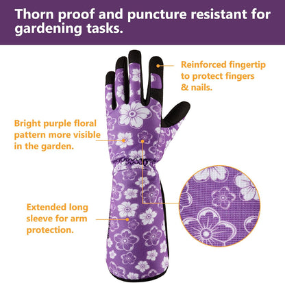 COOLJOB Thorn Proof Rose Pruning Garden Gloves for Men, Long Sleeve Large