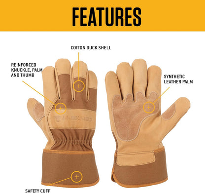 Carhartt Men's Duck Synthetic Leather Safety Cuff Glove