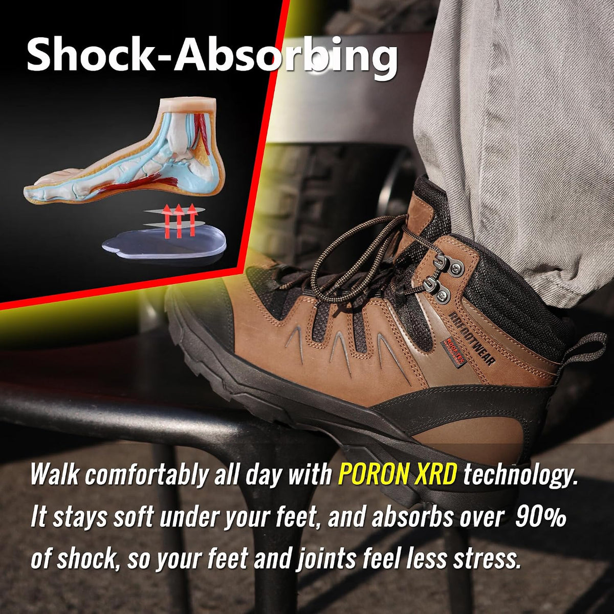 ROCKROOSTER Mens Waterproof Steel Toe Safety Work Boots AH001
