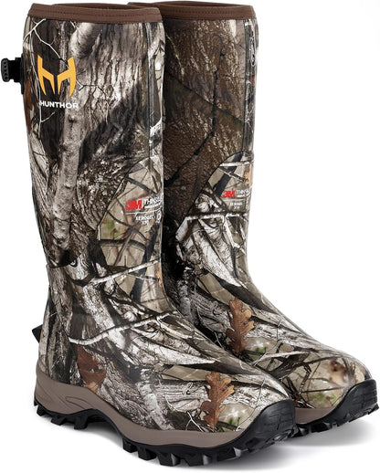 Hunthor Hunting Boots for Men, Waterproof Xerogel Insulated, Rubber Boots