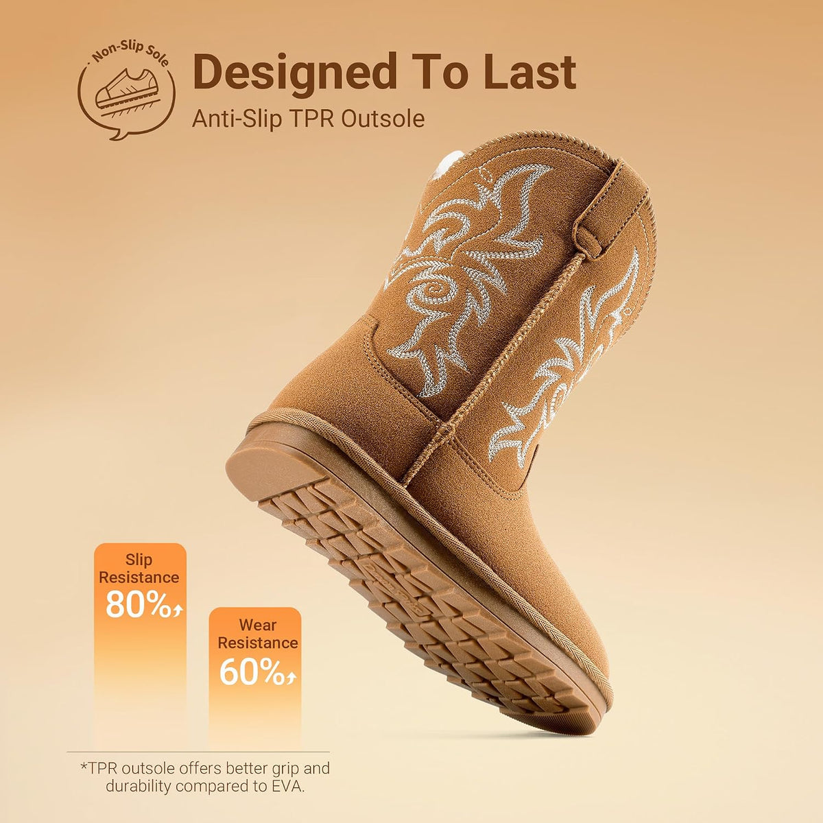DREAM PAIRS Girls Boys Winter Cowboy Cowgirl Boots