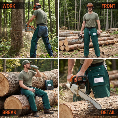 Chainsaw Chaps, 8-Layer Chainsaw Apron Chainsaw Safety Pants for Men & Women Chainsaw Accessories for Forest Worker