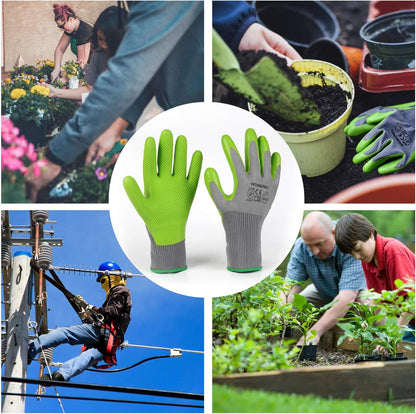 WORKPRO 6 Pairs Garden Gloves Men and Women with Eco Latex Palm Coated