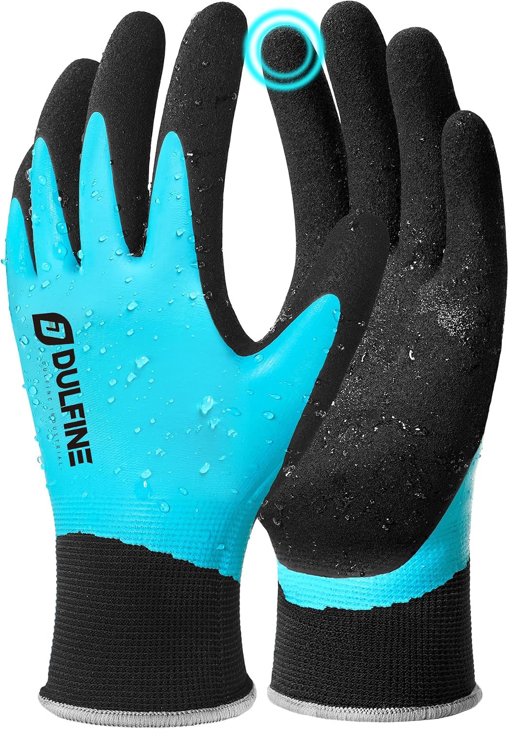 DULFINE Waterproof Touch Screen 1/3 Pairs Work Gloves for Men & Women