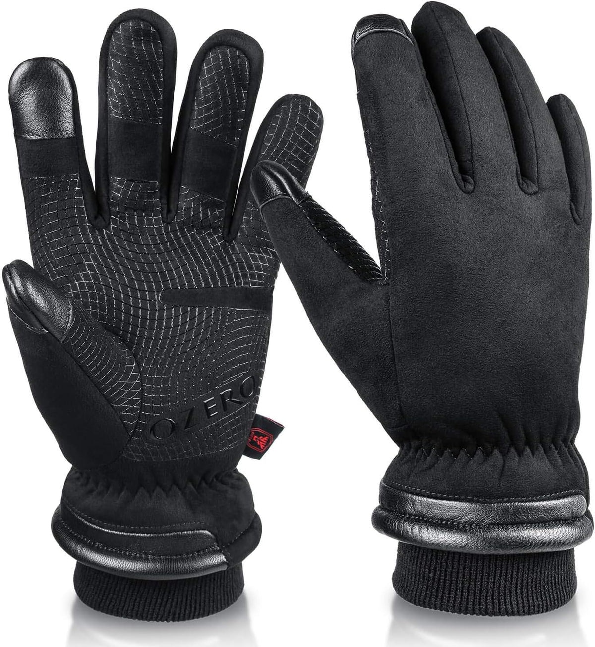 OZERO Mens Gloves for Cold Weather: Waterproof Touchscreen Winter Gloves