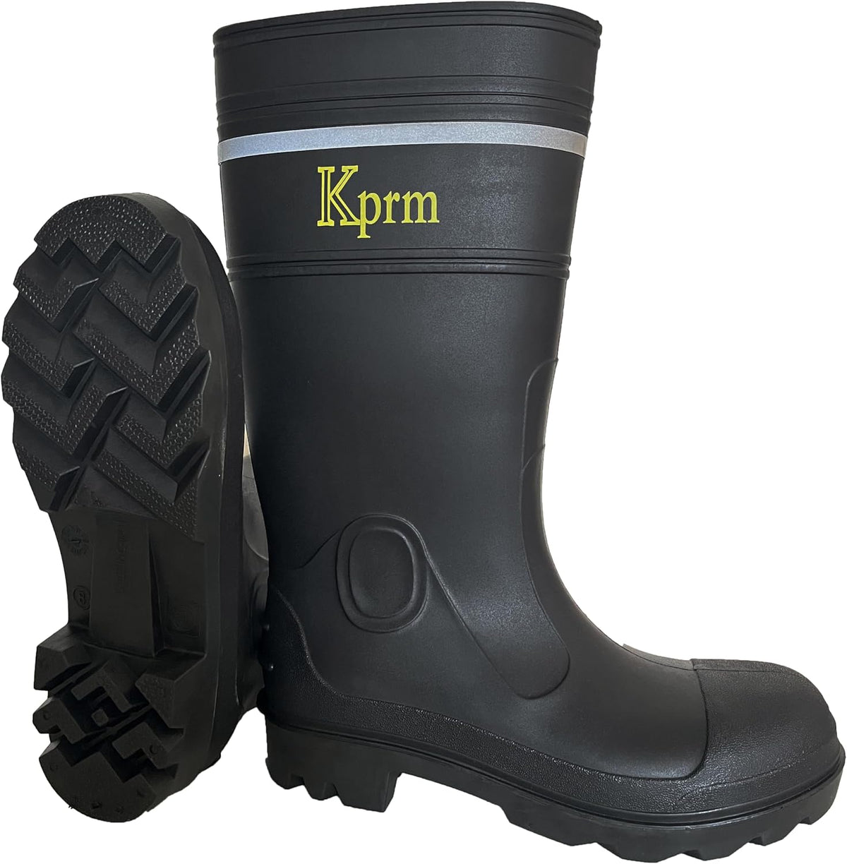 Mens Steel Toe Rain Boots Waterproof Non-Slip Rubber Work Boot Outdoor