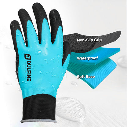 DULFINE Waterproof Touch Screen 1/3 Pairs Work Gloves for Men & Women