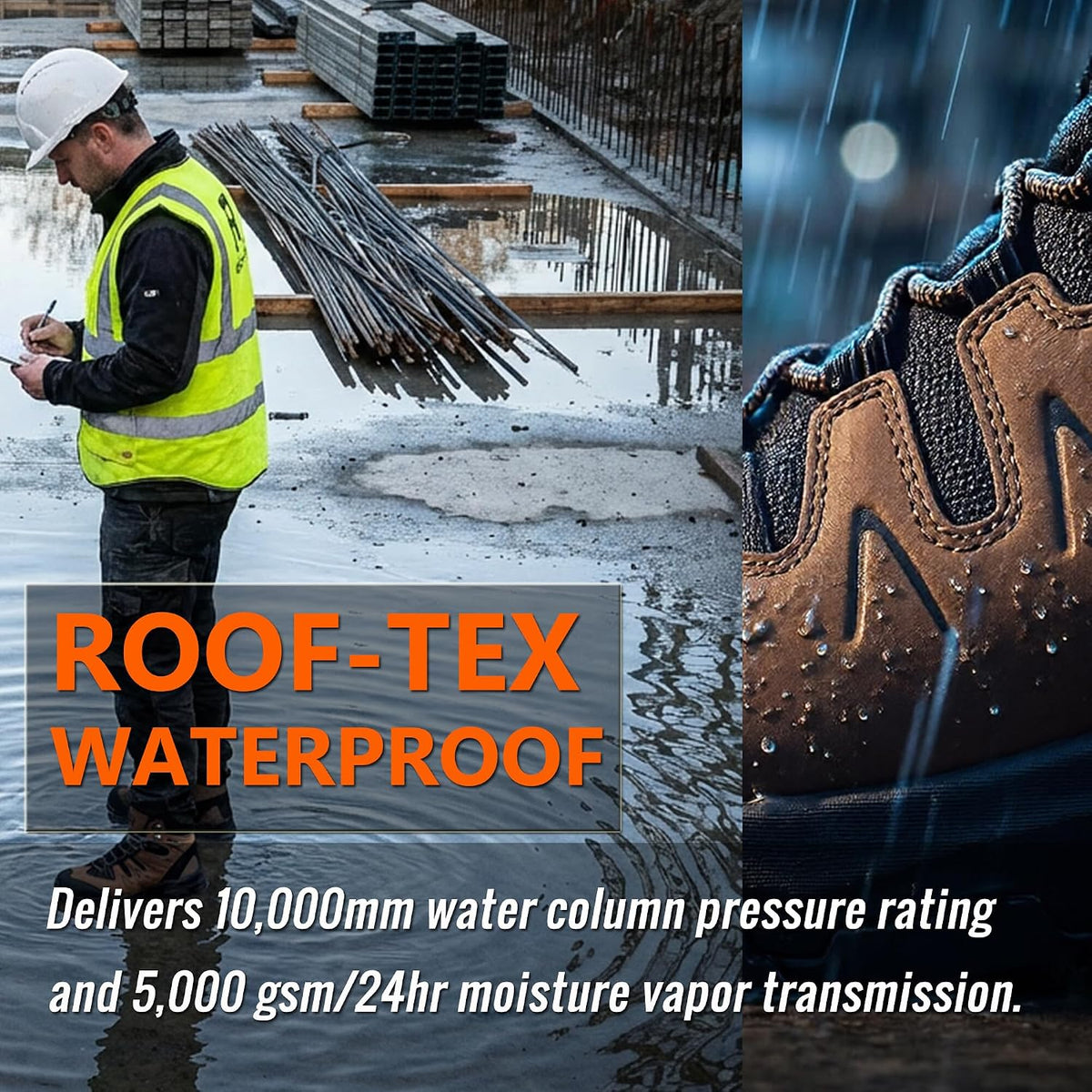 ROCKROOSTER Mens Waterproof Steel Toe Safety Work Boots AH001