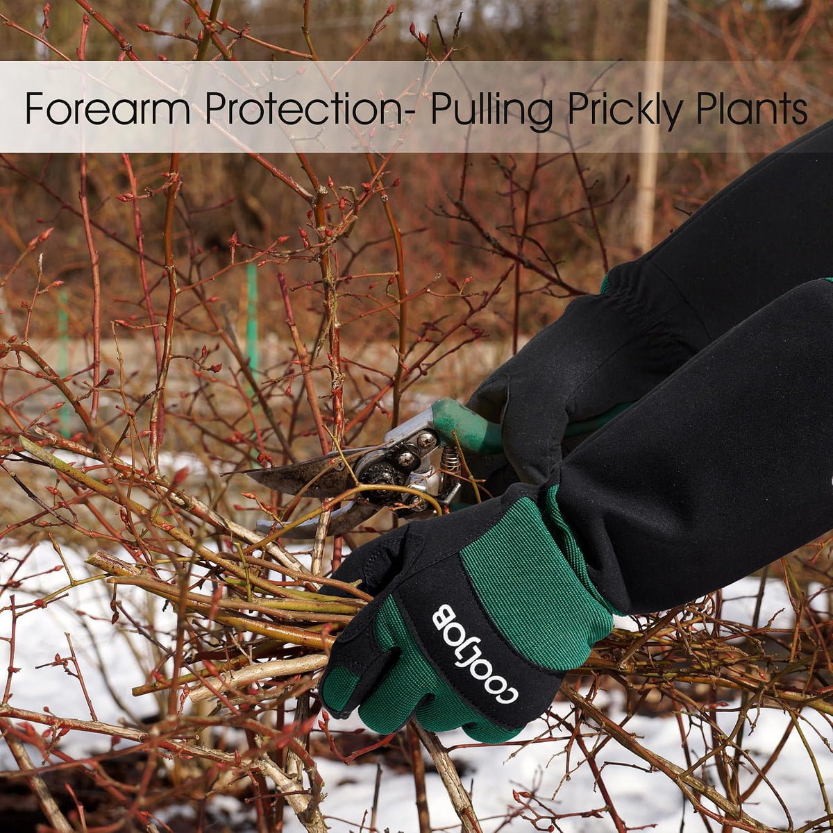 COOLJOB Thorn Proof Rose Pruning Garden Gloves for Men, Long Sleeve Large