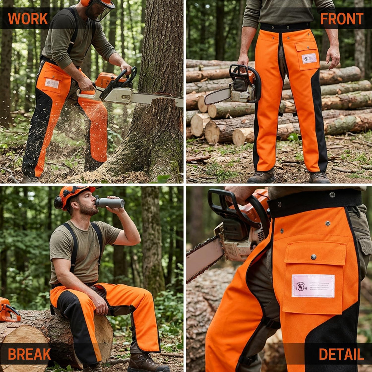 Chainsaw Chaps, 8-Layer Chainsaw Apron Chainsaw Safety Pants for Men & Women Chainsaw Accessories for Forest Worker