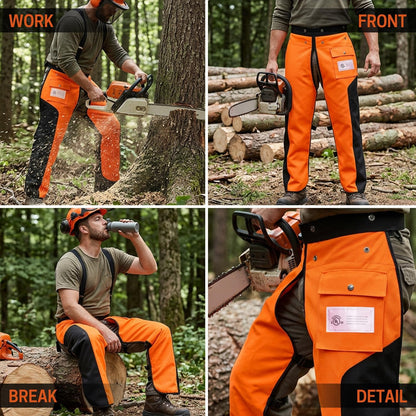 Chainsaw Chaps, 8-Layer Chainsaw Apron Chainsaw Safety Pants for Men & Women Chainsaw Accessories for Forest Worker