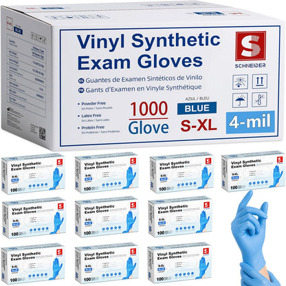 Schneider Medical Nitrile/Vinyl Blend Exam Gloves, Black Disposable