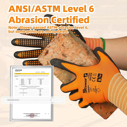 Schwer 3/6/12 Pairs Safety Work Gloves, MicroDot Abrasion & Grip, LT5619, L