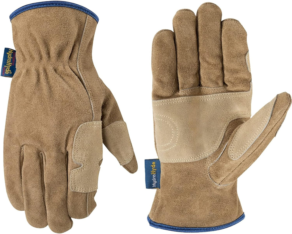 Wells Lamont Men's HydraHyde Leather Work Gloves, Water-Resistant, Large