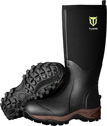 TIDEWE Rubber Neoprene Boots for Men and Women, Waterproof Rain Boot