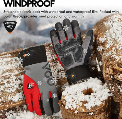 Vgo...-4°F Women's Coldproof&Waterproof Winter Gloves(SL8777FW)