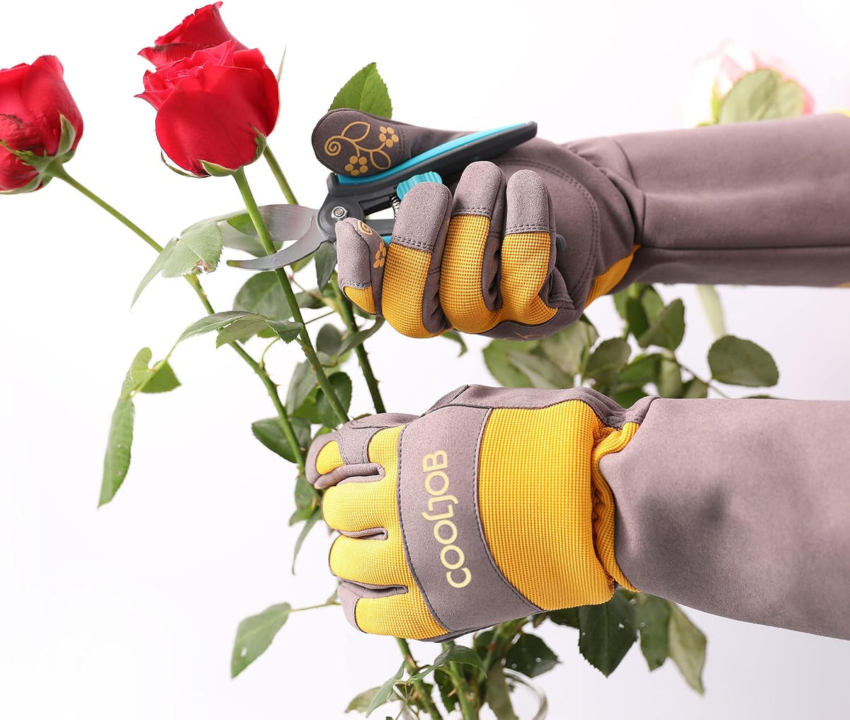 COOLJOB Thorn Proof Rose Pruning Garden Gloves for Men, Long Sleeve Large
