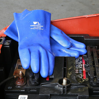Wells Lamont PVC Chemical Resistant Gloves, Textured Grip, Gauntlet Cuff
