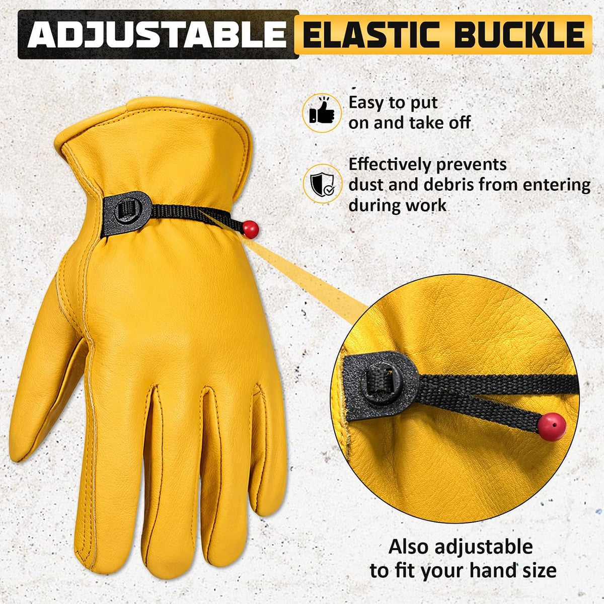 Cowhide Work Gloves Men & Women, Reinforced Palm, Puncture Resistanta