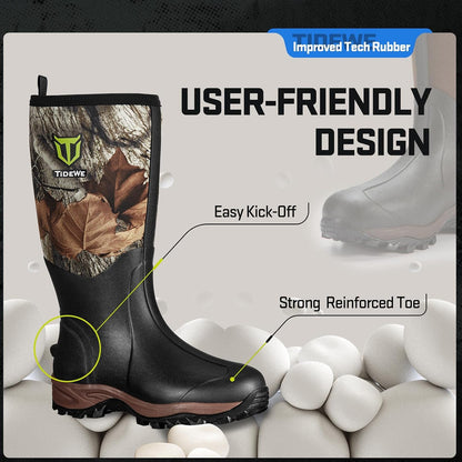 TIDEWE Rubber Neoprene Boots for Men and Women, Waterproof Rain Boot