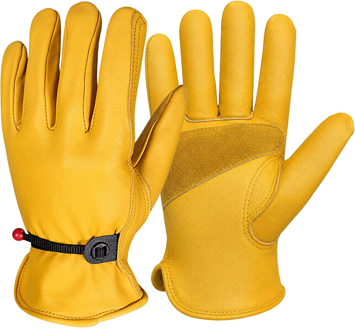 Cowhide Work Gloves Men & Women, Reinforced Palm, Puncture Resistanta