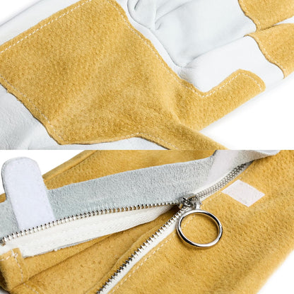 OGRE Zip-Up Rose Pruning Gloves, Long Leather Thorn Protection