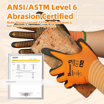 Schwer 3/6/12 Pairs Safety Work Gloves, MicroDot Abrasion & Grip, LT5619, L