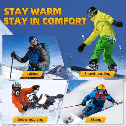 OZERO Mens Gloves for Cold Weather: Waterproof Touchscreen Winter Gloves